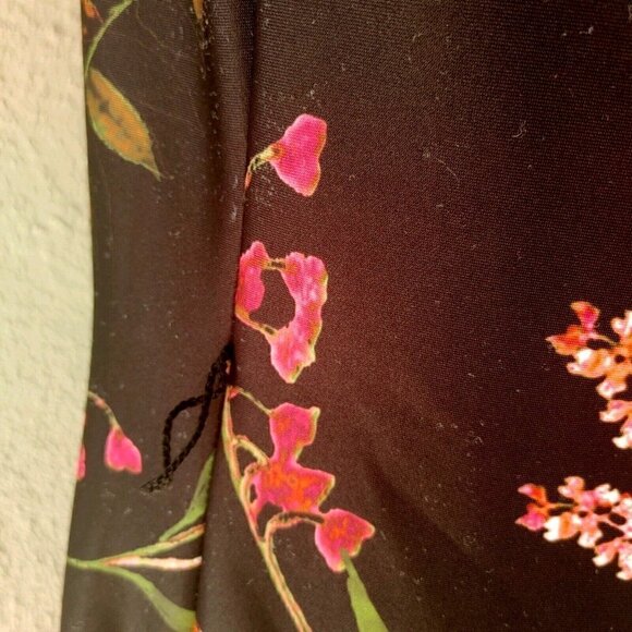 NWT Tommy Hilfiger Black Zip Front Sleeveless Sheath Dress with Flowers Size 14 - Picture 9 of 10